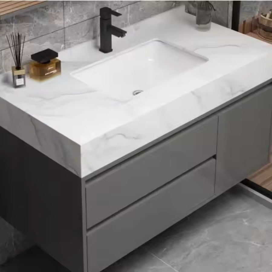 Santorini fürdőszoba bútorkészlet, 80x50 cm, 2 darab, szürke és fehér