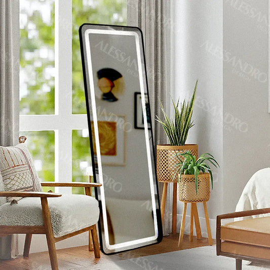 Téglalap alakú LED -tükör, 45x140cm, Marcello Touch, öltözködés couture