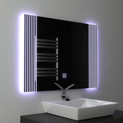 Téglalap alakú LED -tükör, 80x60 cm, végtelen keret alapvető érintés
