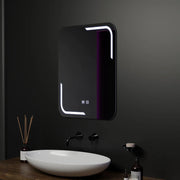 Téglalap alakú LED -tükör, 60x80cm, érintse meg az ulrichot, a szennyeződéses rendszer, dimablable