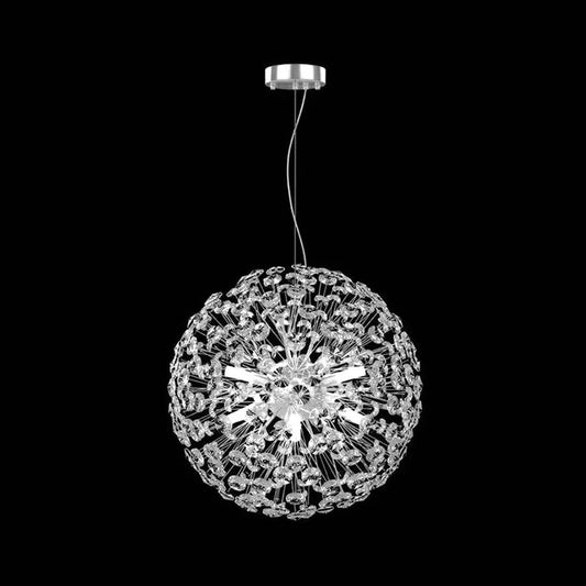 Crystal Chandelier perc 8x G9, 40 cm átmérőjű, fényes króm, állítható magasság