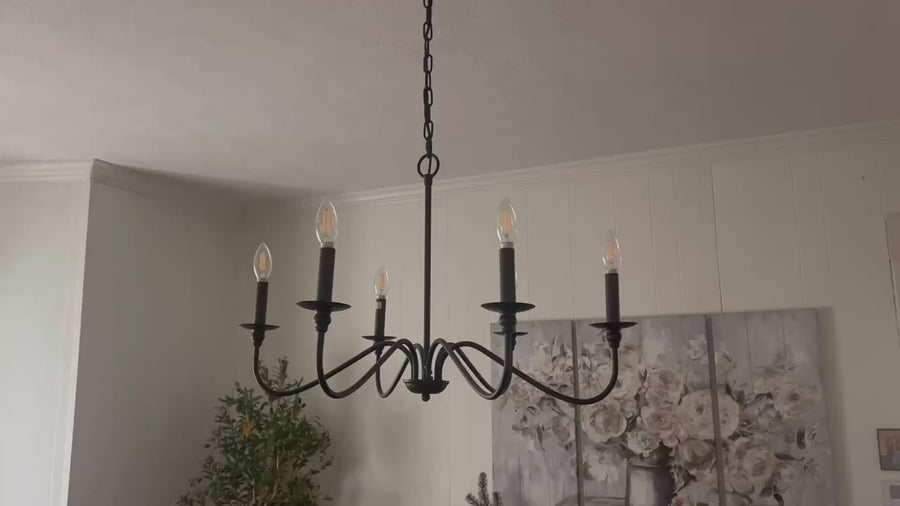Crystal Chandelier Oliveto 6xe14, 63 cm átmérőjű, fekete, állítható magasság