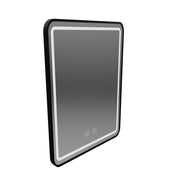 Tükör LED téglalap alakú 90x75cm élű fényszóró -behatolási rendszer, fekete keret