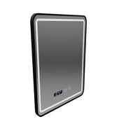 LED Touch Karl tükör -behatolási rendszer, óra és hőmérséklet 50x70 cm -es fekete kefe keret