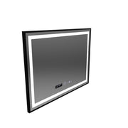 Téglalap alakú LED -tükör, 100x80 cm, Verite Majes Noir Motionglow Marcello, leolvasztási rendszer, óra és hőmérő, dimálható