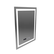 Téglalap alakú LED -tükör, 75x90 cm, MotionGlow Marcello, letiltási rendszer, óra és hőmérő, instabil