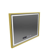 Téglalap alakú LED -tükör, 80x60 cm, Royale Gold MotionGlow Marcello, Deprover, óra és hőmérő, dimálható