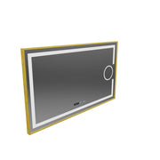 Téglalap alakú LED -tükör, 110x65cm, ECLAT MotionGlow Marcello, leolvasztási rendszer, óra és hőmérő, kozmetikai lup