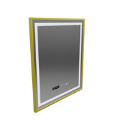 Téglalap alakú LED -tükör, 75x90 cm, Royale Gold MotionGlow Marcello, Discanting System, óra és hőmérő