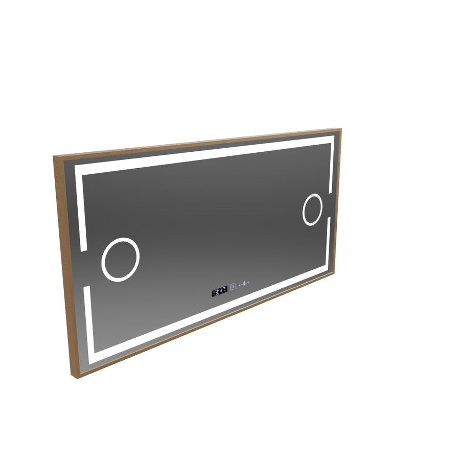 LED mozgásgátló érzékelő tükör Isabell leolvasztási leolvasztási funkcióval 120x80 cm meleg/hideg/neutra méretű fény, rózsa arany brudhed keret, Marcello Funghi kollekció