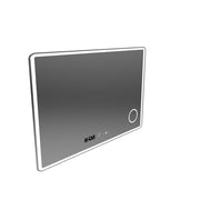 Mirror LED téglalap alakú 120x80 aura riflesso puro mozgásglow marcello, leolvasztási rendszer, hőmérő és óra, dimálható