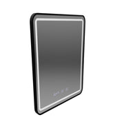 LED Touch Gerhard tükör -behatoló rendszer, óra és hőmérséklet 60x80 cm fekete kefe keret