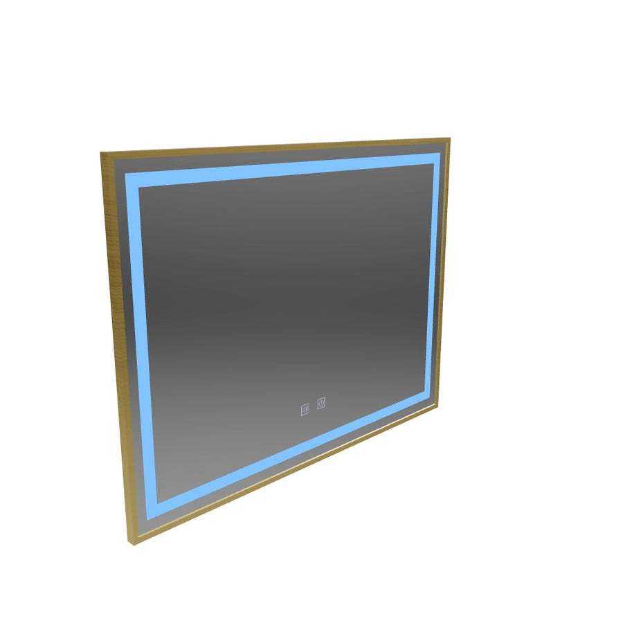 LED Touch Kalahiri tükör, 80x60 cm, leolvasztási funkció, aranycsomó keret