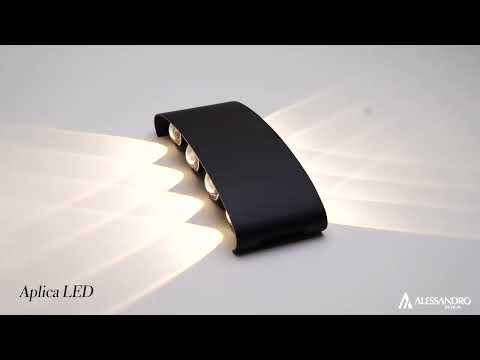 Fantasis külső és belső LED, 8 forrás x 1w, ip65, fém, fekete, 3000 ezer