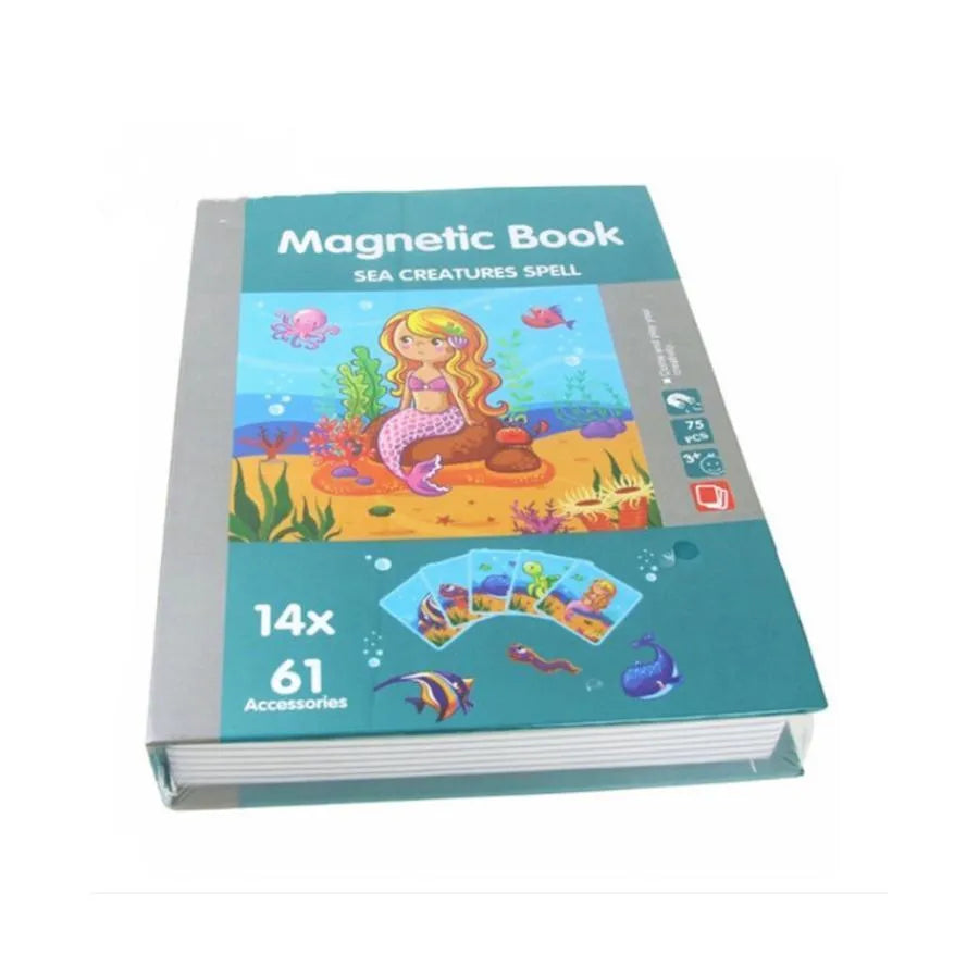 Puzzle típusú mágneses könyv a tenger hercegnőjével, 61 darab és 14 kártya, többszínű
