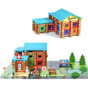 Puzzle típusú kórház, 240 darab, többszínű, fa