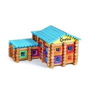 Puzzle típusú kórház, 240 darab, többszínű, fa