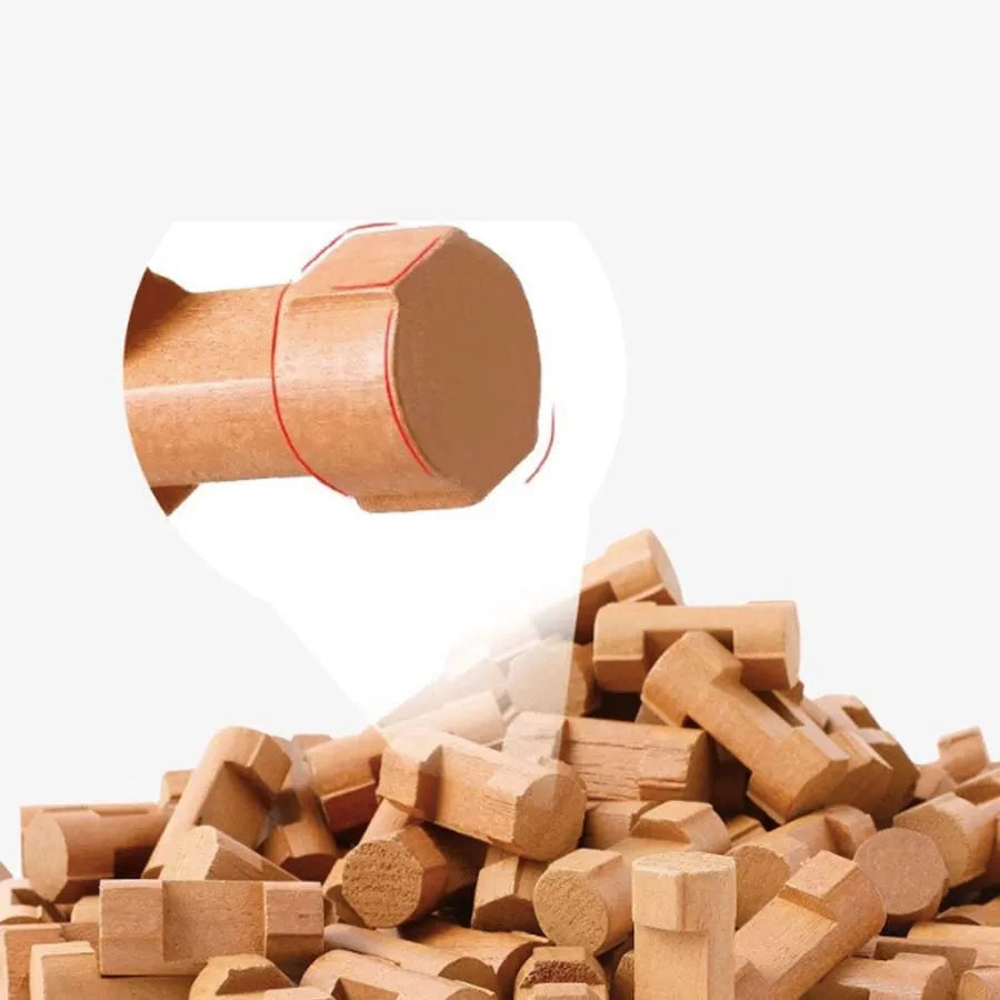 Puzzle típusú kórház, 240 darab, többszínű, fa