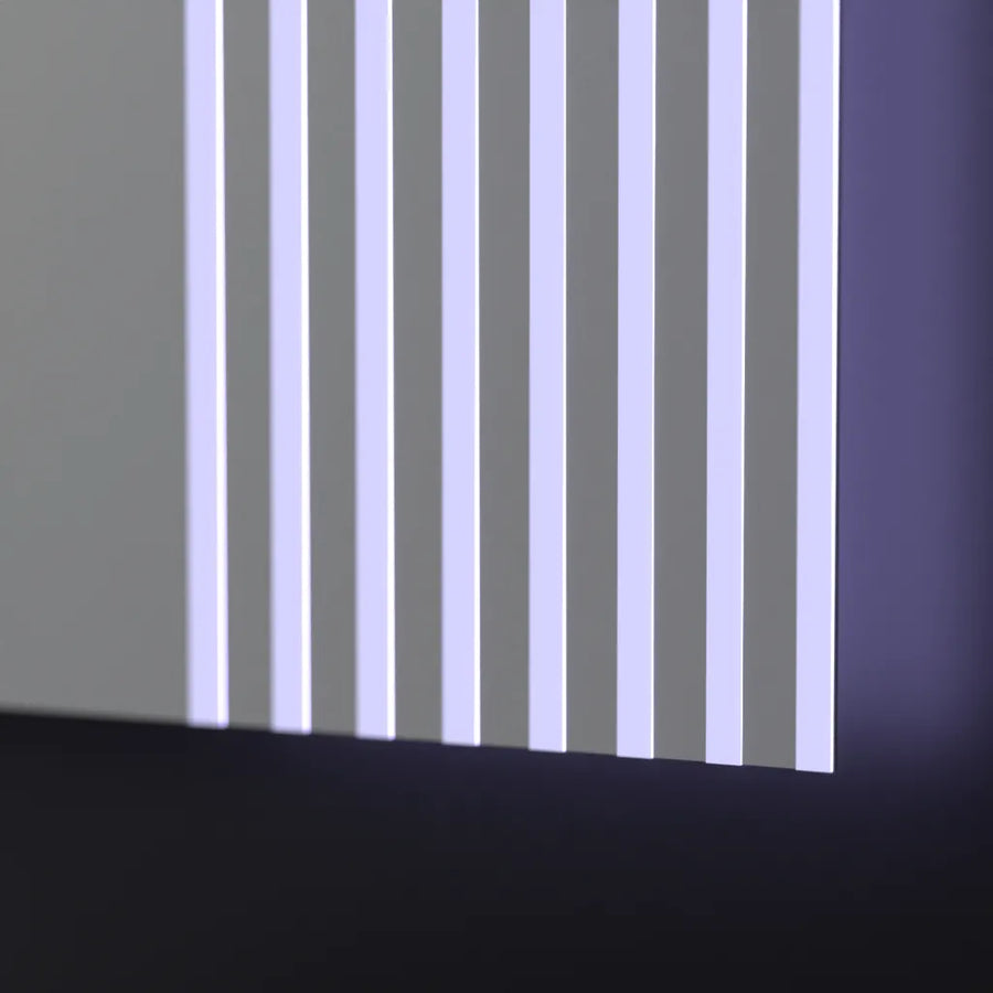 Téglalap alakú LED -tükör, 80x60 cm, végtelen keret alapvető érintés