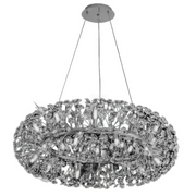 Chandelier Crystal Segovia Magno 5x E14, 60cm diameter, glossy silver, adjustable height
