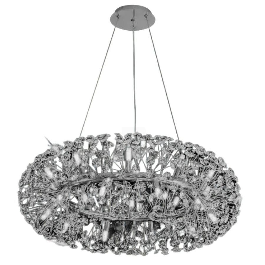 Chandelier Crystal Segovia Magno 5x E14, 60cm diameter, glossy silver, adjustable height