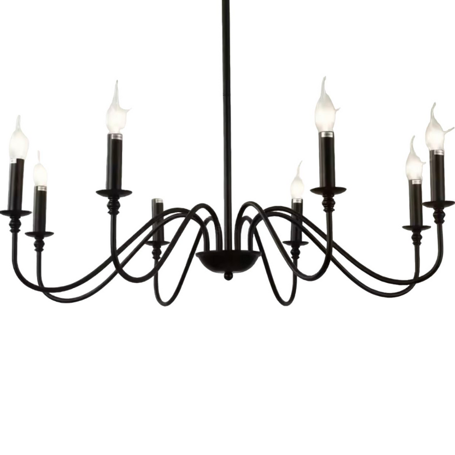 Crystal Chandelier Oliveto 6xe14, 63 cm átmérőjű, fekete, állítható magasság
