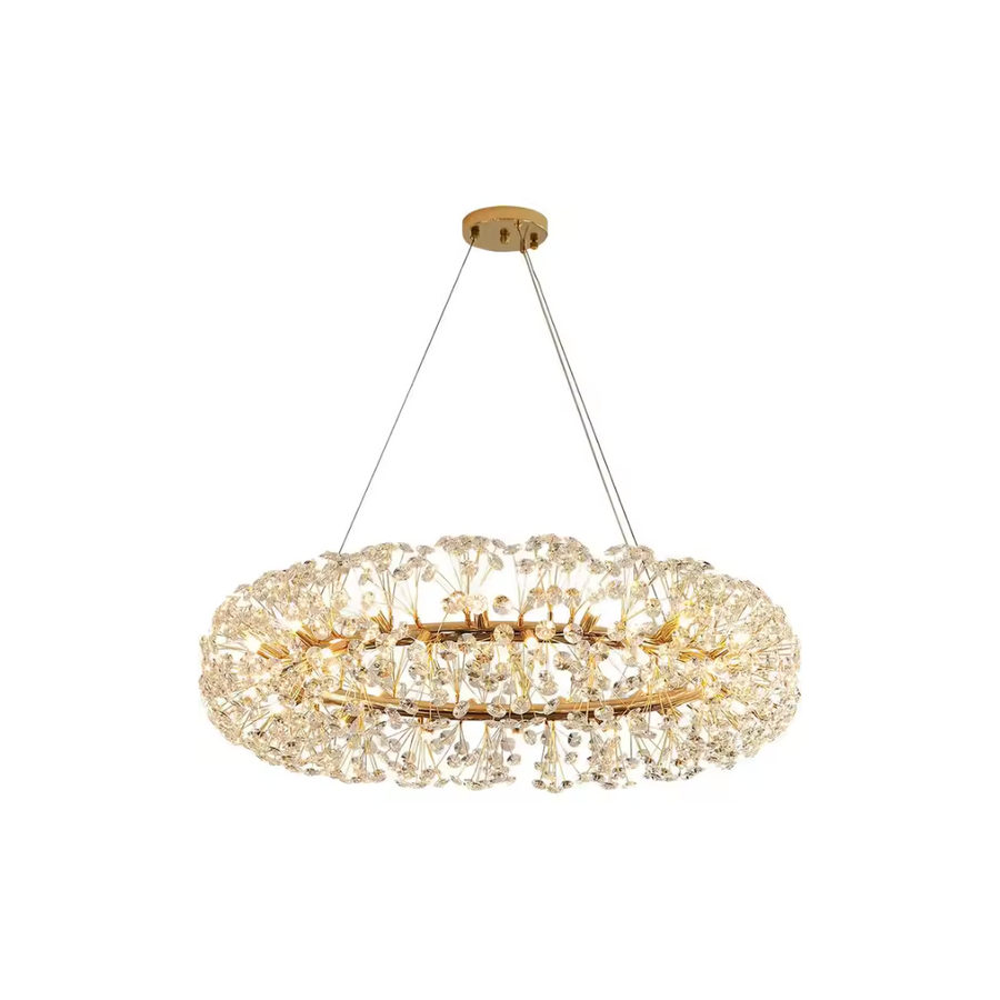 Crystal Chandelier perc 12x G9, 60 cm átmérőjű, fényes arany, állítható magasság