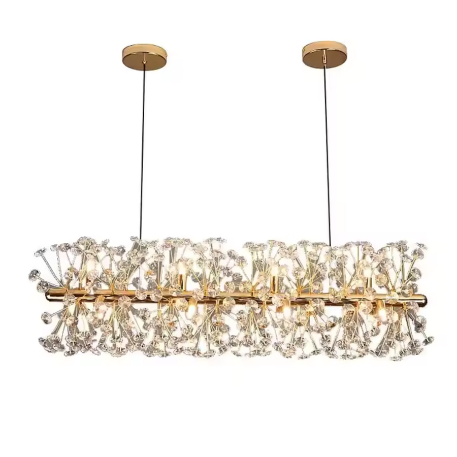 Crystal Chandelier Minuet 9x G9, 70 cm hosszúság, fényes arany, állítható magasság