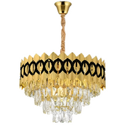 Crystal Chandelier Pierrefonds nemes 6xe14, 40 cm átmérőjű, fényes arany, állítható magasság
