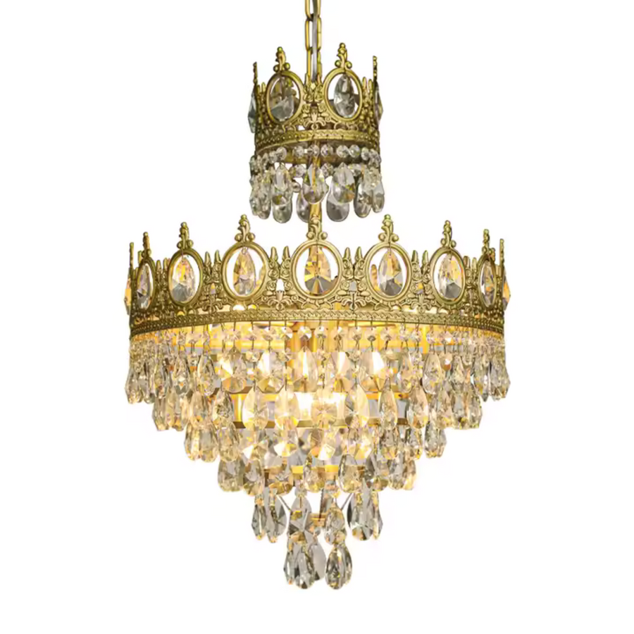 Crystal Chandelier Royal Petito, 3XE14, 25 cm átmérőjű, fényes arany, állítható magasság