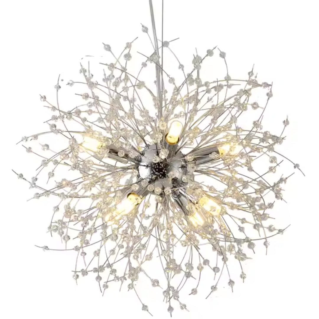 Schönbrunn Crystal Chandelier, 6x G9, 40 cm átmérőjű, fényes ezüst, állítható magasság
