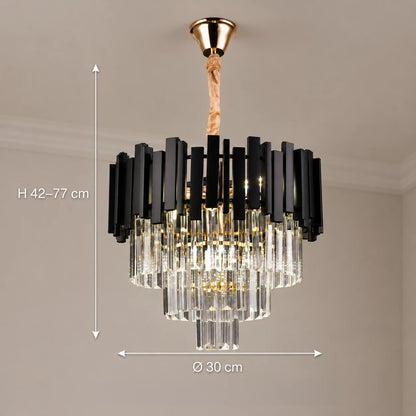 BLOIS Petito kristálycsillár 3xE14, átmérő 30 cm, fekete, állítható magasságú - 01_CC110:300BK.png