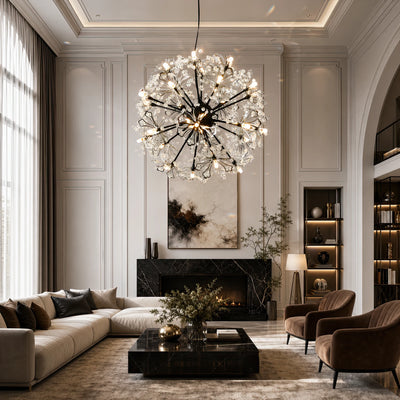 PETERHOF kristálycsillár Elegance, Ø50cm, 18x G4, átmérő 49cm, fekete