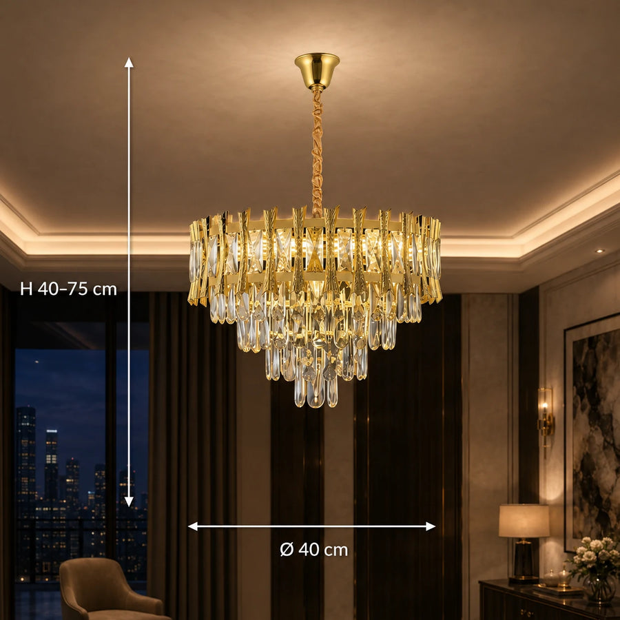 HAMPTON Nobile kristálycsillár 5xE14, átmérő 40 cm, fényes arany, állítható magasság - 01_CC8926-400GDT.png