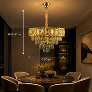 Kristály csillár BELVEDERE Elegance 8xE14, átmérő 50 cm, fényes arany, állítható magasságú - 01_CC912-500GD.png