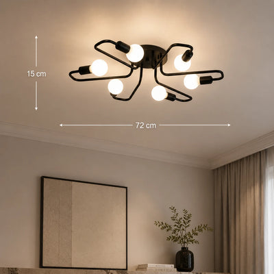 Modernista csillár Hexa 6, 6x E27, Fekete, Modern Design