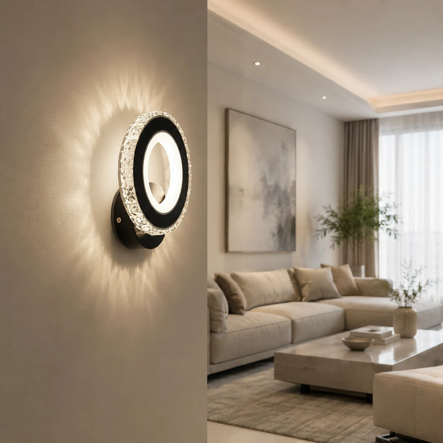 NOVA Rotonda LED fali lámpa, 16W, fekete és rozsdamentes acél, meleg/hideg/semleges fény - 02_AL073-1BK.png