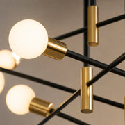 Gentile modernista csillár, 4x E27, fekete és arany, modern design - 02_LC362-4BKGD.png