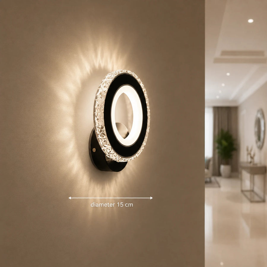 NOVA Rotonda LED fali lámpa, 16W, fekete és rozsdamentes acél, meleg/hideg/semleges fény - 03_AL073-1BK.png
