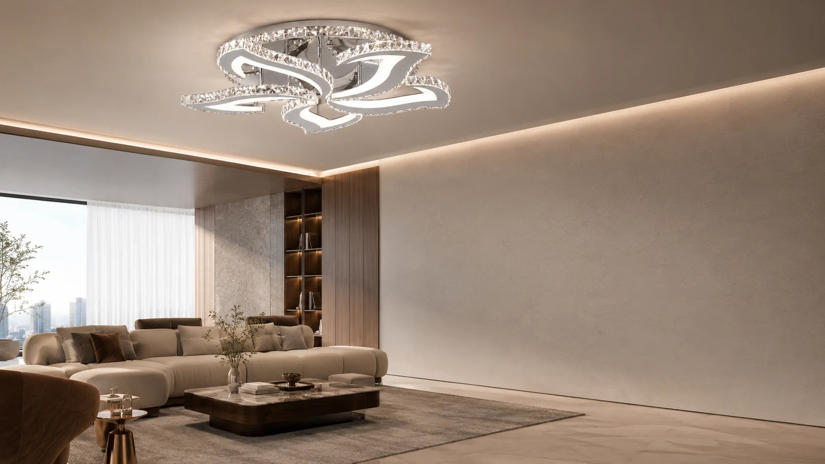 Lustra LED cu telecomanda si cristal Alejandro RGB 88W, 5 Flori, lumina Rece/Calda/Neutra, Dimabila, Crom Lucios - 03_LT071-5.png