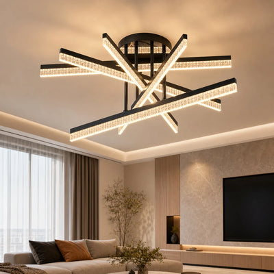 LED csillár távirányítóval LT179/5BK, 68W, 5 elem, hideg/meleg/semleges fény, szabályozható, fekete