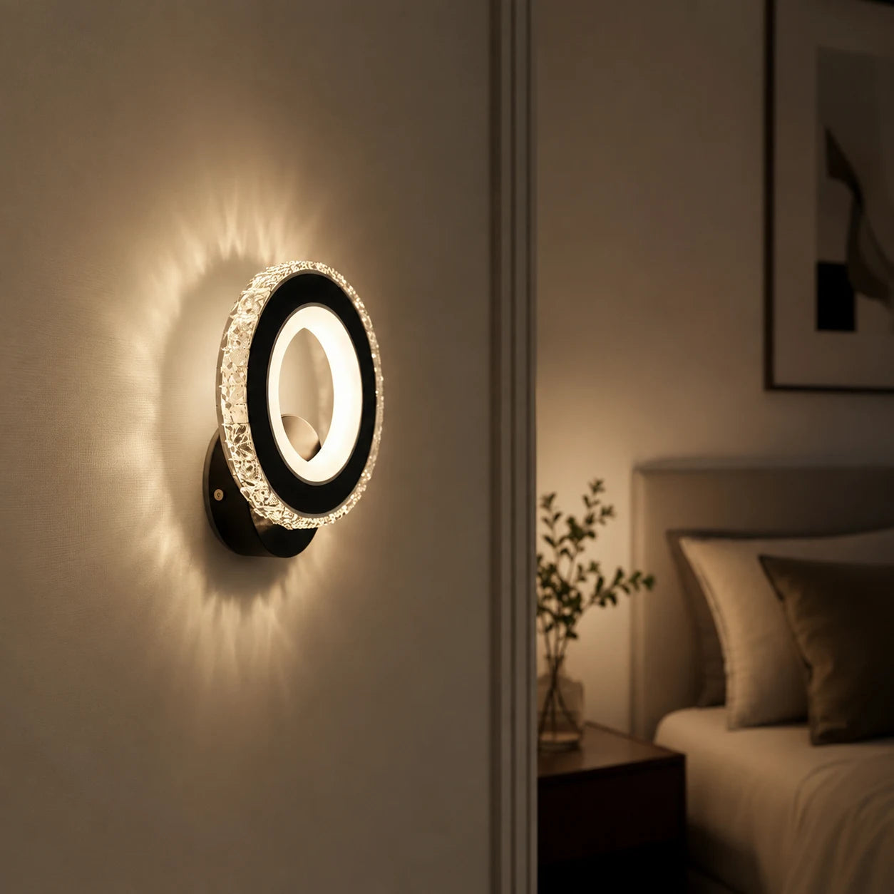 NOVA Rotonda LED fali lámpa, 16W, fekete és rozsdamentes acél, meleg/hideg/semleges fény - 05_AL073-1BK.png