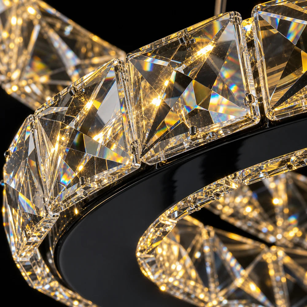 Függesztett LED-es csillár távirányítóval és kristály PRISM LUMINIS 79W, 3 kör, hideg/meleg/semleges fény, szabályozható, króm, állítható magasságú - 06_LT029.png