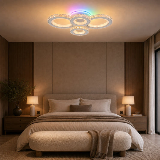 Lustra LED cu telecomanda si cristal NOVA ROTONDA RGB 82W, 4 Cercuri, lumina Rece/Calda/Neutra, Dimabila, Alb - 06_LT073-4WH.png