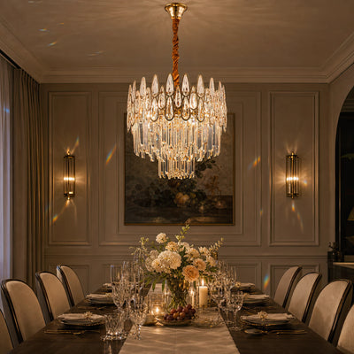 Crystal Chandelier Alhambra Noble 5X E14, 40 cm átmérőjű, fényes arany, állítható magasság