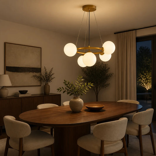 LOFT kamrás csillár, 5x G9, fehérarany, fém, állítható magasságú, modern - 08_LC802-5GD.png