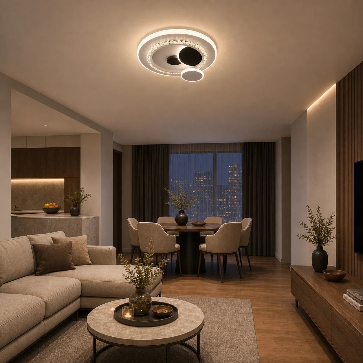 LED csillár HELIOX kristállyal, 37 W, 4 kör, hideg/meleg/semleges fény, fekete - 08_LL653-300BK.png