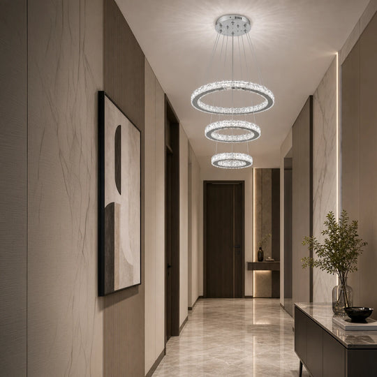 Függesztett LED-es csillár távirányítóval és kristály PRISM LUMORA 63W, 3 kör, hideg/meleg/semleges fény, szabályozható, fényes króm, állítható magasságú - 08_LLC131-3CH.png