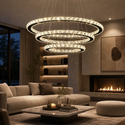 Függesztett LED-es csillár távirányítóval és kristály PRISM LUMINIS 79W, 3 kör, hideg/meleg/semleges fény, szabályozható, króm, állítható magasságú - 08_LT029.png
