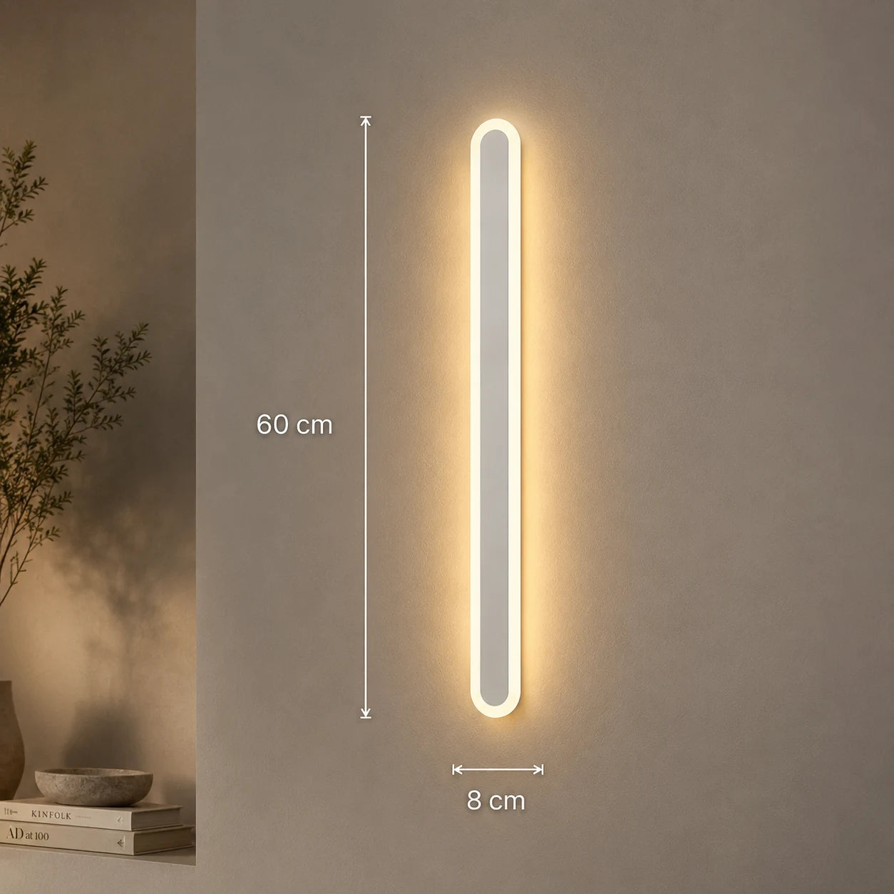 SUHA kültéri LED fali lámpa, hossz 60cm, 8W, IP65, fém, lineáris, fehér - 09_AX201-600WH.png